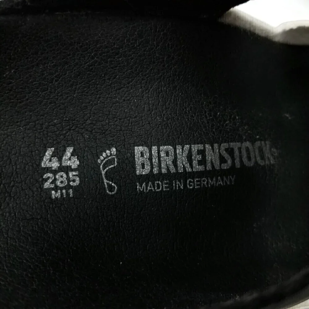 NEW Birkenstock Arizona Two Strap Color Block Buckle Sandals Black White Mens 11